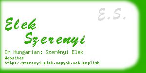 elek szerenyi business card